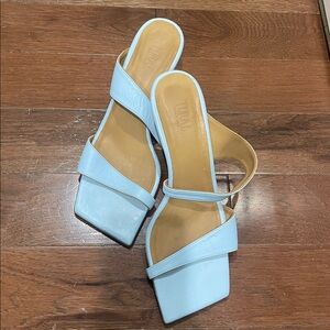 Light Blue square toed heels